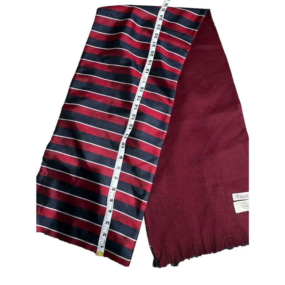 wallachs Wraps Women CASHMERE WOOL Silk Red Black scarf One Size A000363